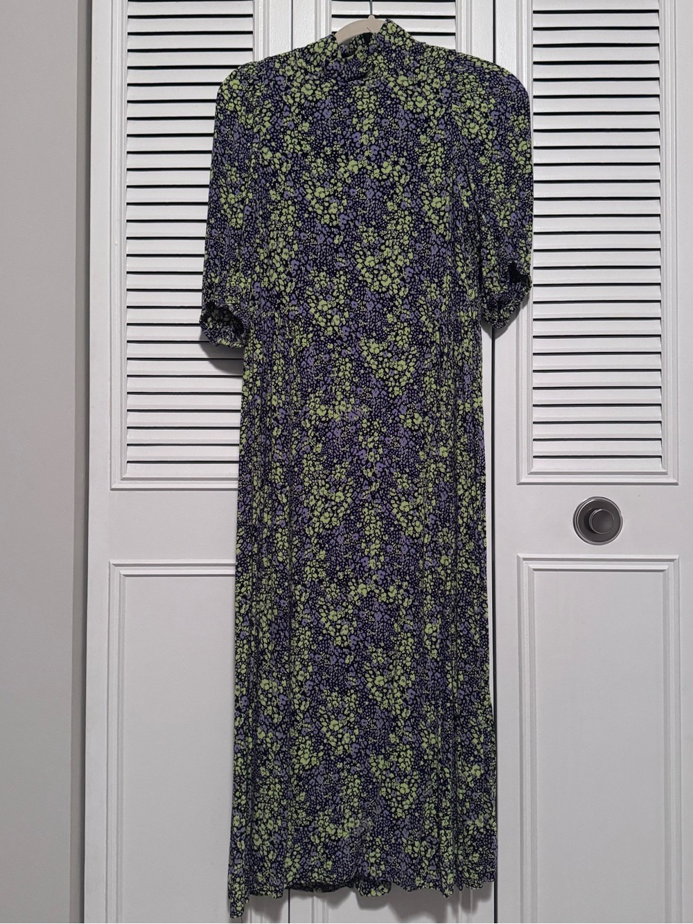 Bimba y Lola Maxi Dress in Green and Purple Floral